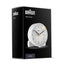 Braun Classic Analogue Alarm Clock with Snooze and Light, Crescendo Beep Alarm in White - BC01W