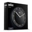 Braun Classic Wall Clock with Quiet Quartz Movement, Easy To Read, 20cm Diameter in Black - BC06B