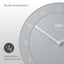 Braun Classic Wall Clock with Quiet Quartz Movement, Easy To Read, 20cm Diameter in Grey - BC06G