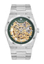 Mathey-Tissot Swiss Made Zeus Skeleton Stainless Steel Green Dial Automatic Gents Watch - H118CFAV