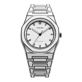D1 Milano Polycarbon Dial White Watch for Gents - PCBJ34