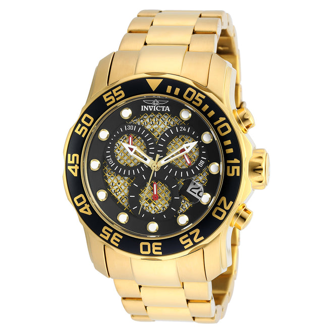 Invicta Men'S 19837Syb Pro Diver 18K Gold Ion-Plated Stainless Steel Watch
