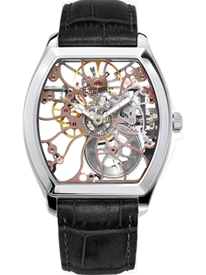 CLAUDE MEYLAN Tortue Collection Skeleton Hand Winding See Through Watch For Men - 6047-R