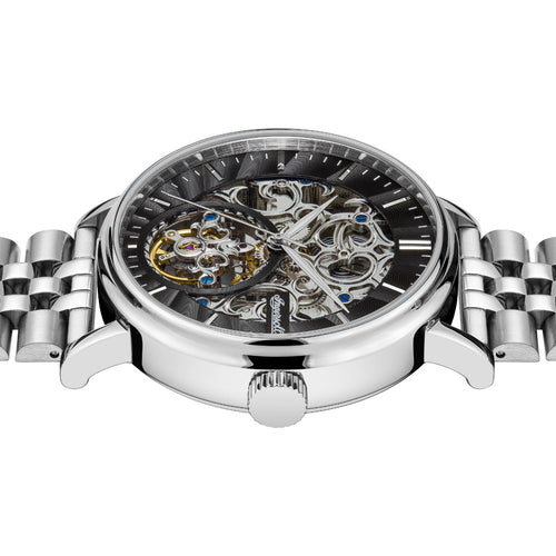 Ingersoll 1892 The Charles Automatic Mens Watch with Black Skeleton Dial and Stainless Steel Bracelet - I05804B