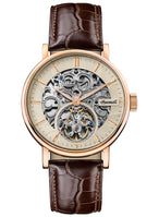 Ingersoll 1892 The Charles Automatic Gents Watch with Champange Skeleton Dial and Black Leather Strap - I05805