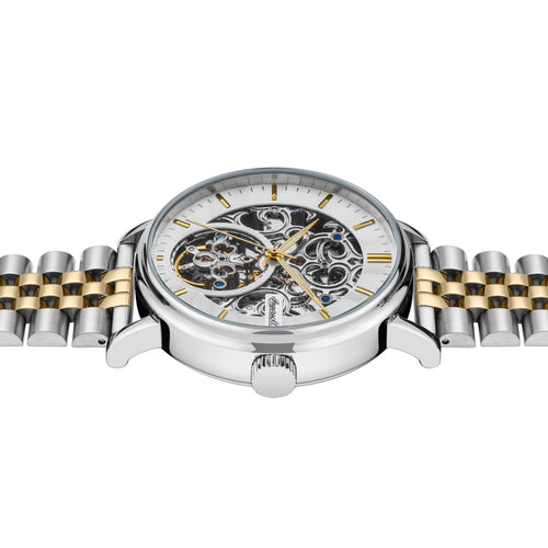 Ingersoll 1892 The Charles Automatic Mens Watch with White Skeleton Dial and Two Tone Stainless Steel Bracelet - I05806