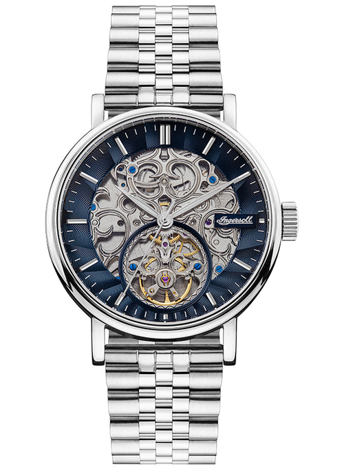 Ingersoll 1892 The Charles Automatic Mens Watch with Black Skeleton Dial and Silver Stainless Steel Bracelet - I05807