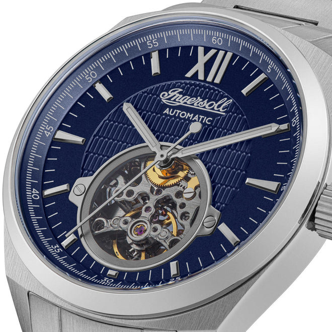 Ingersoll 1892 The Shelby Automatic Mens Watch with Blue Dial and Stainless Steel Bracelet - I10902B