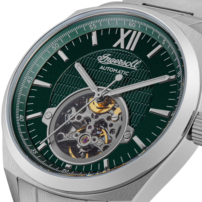 Ingersoll 1892 The Shelby Automatic Mens Watch with Green Dial and Stainless Steel Bracelet - I10903B