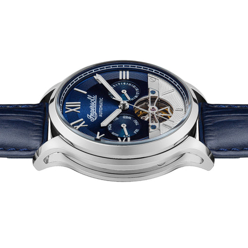 Ingersoll 1892 The Tempest Automatic Gents Watch with Navy Dial and Navy Leather Strap - I12103