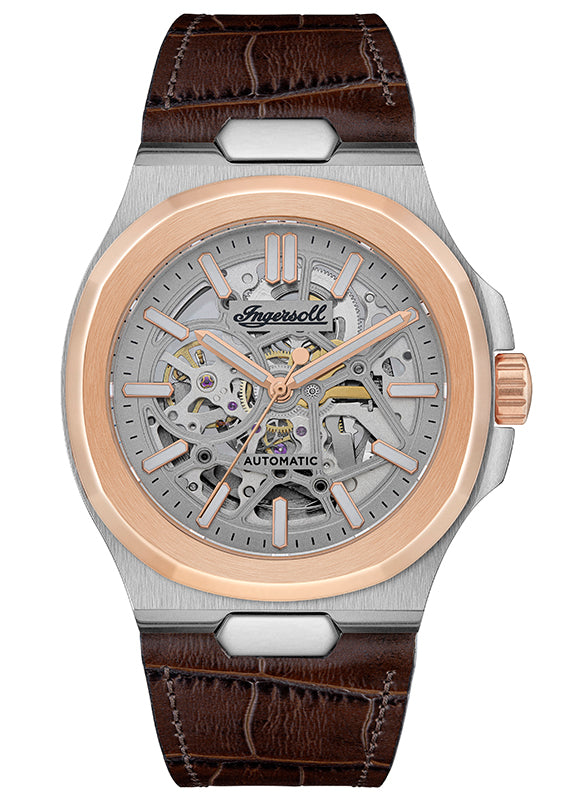 Ingersoll 1892 The Catalina Automatic Mens Watch with Grey Dial and Brown Leather Strap - I12503